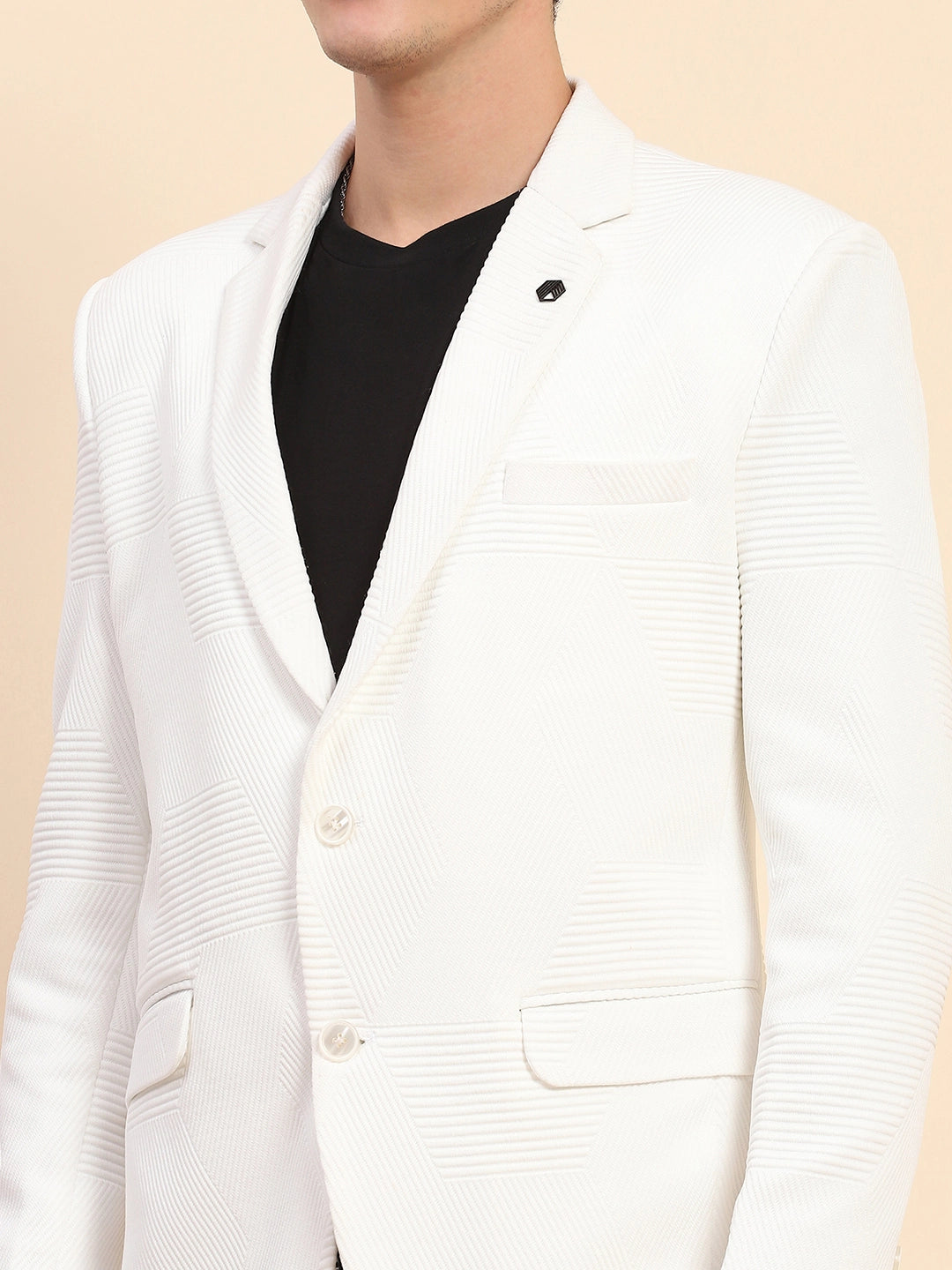 White Textured Coat - Global Republic