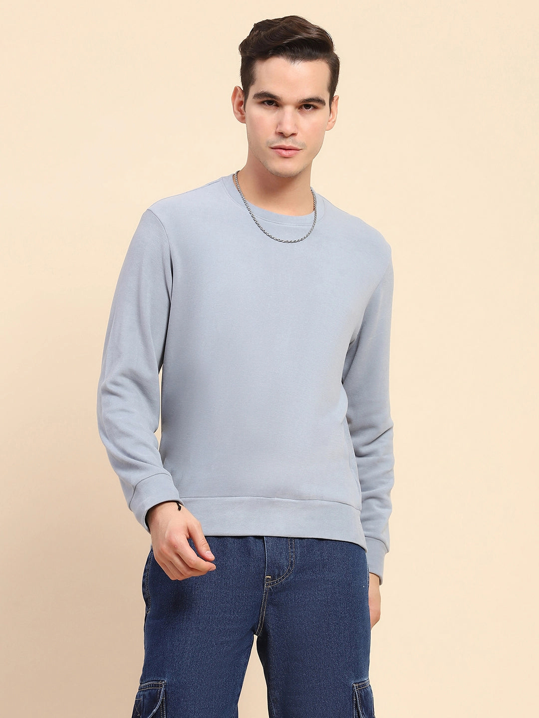Blue Acrylic Winter Sweatshirt - Global Republic