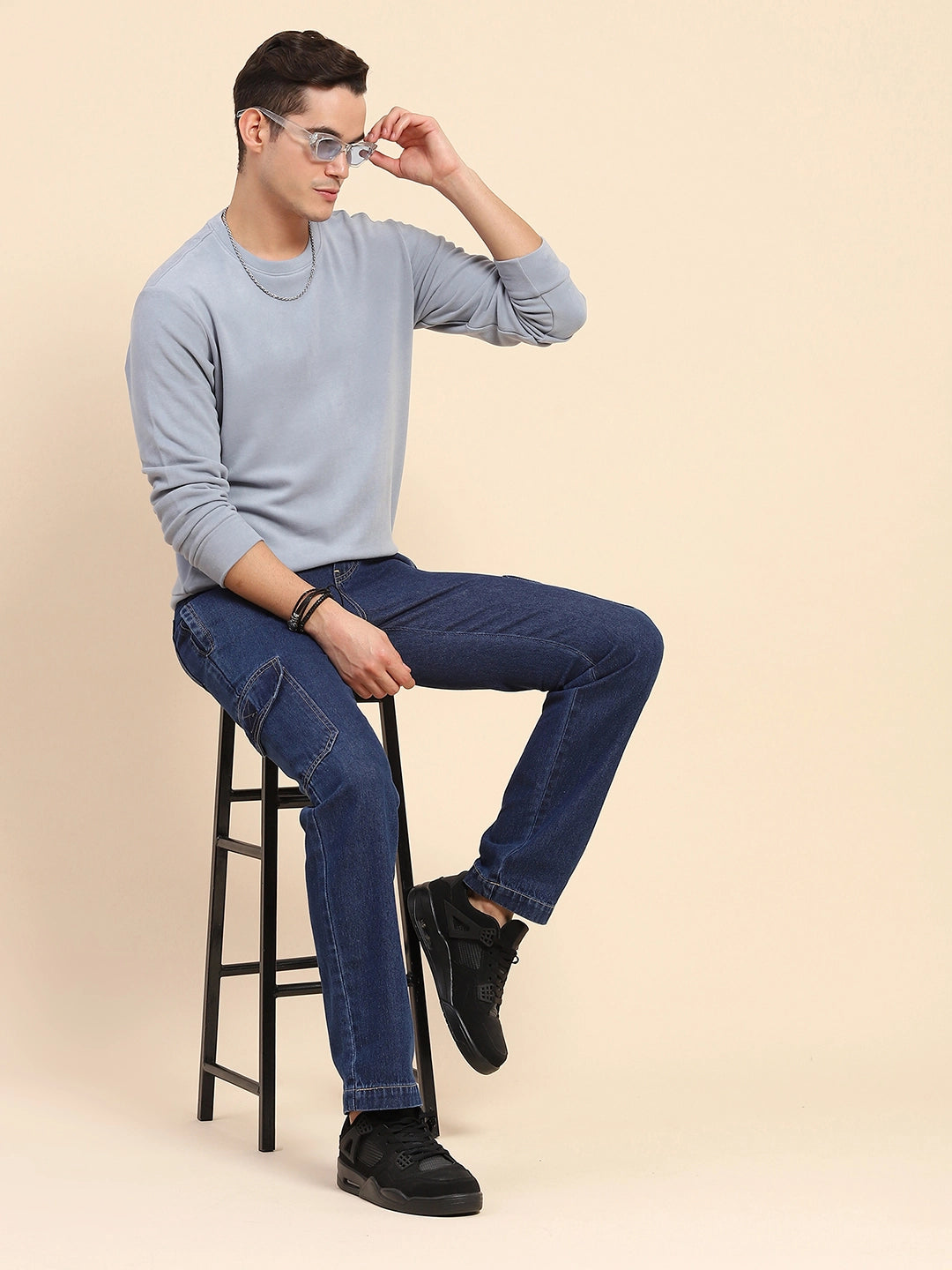 Blue Acrylic Winter Sweatshirt - Global Republic