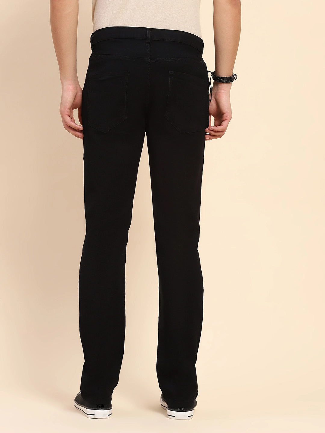 Black Cotton Blend Jeans - Global Republic