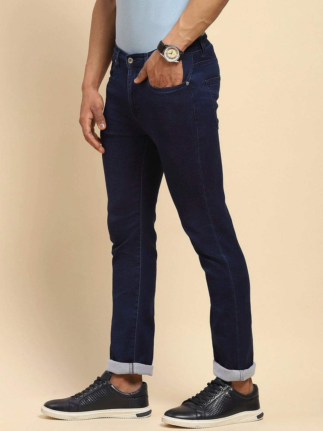 Blue Straight Fit Jeans - Global Republic