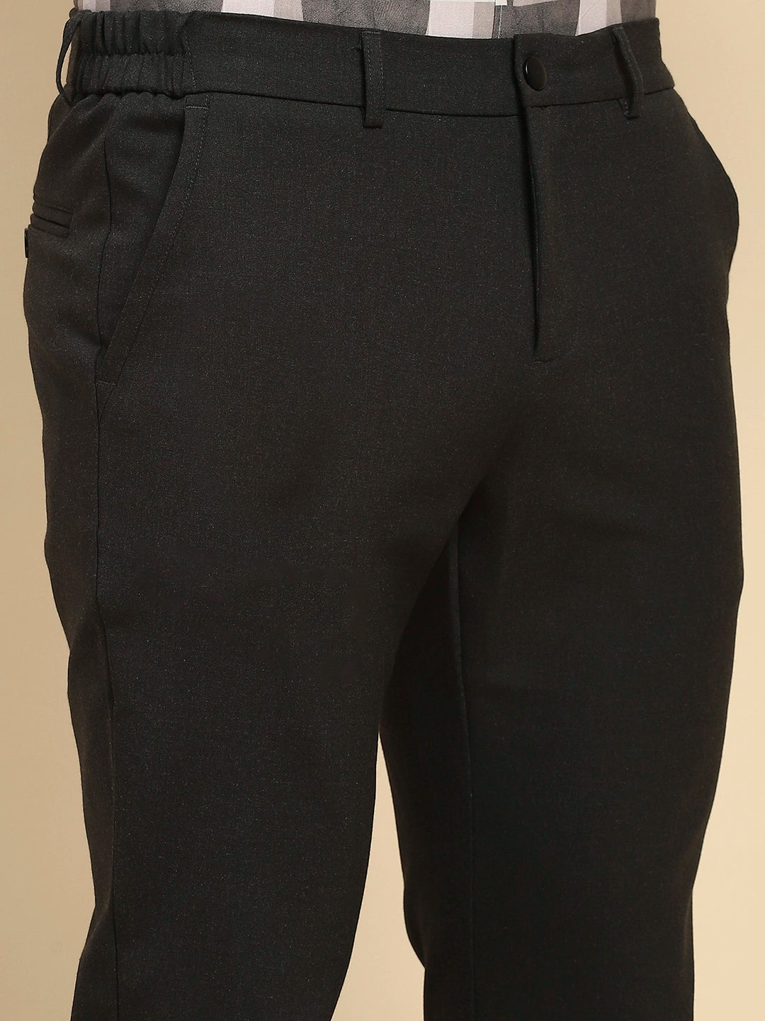 Coal Cotton Blend Relaxed Fit Trouser - Global Republic