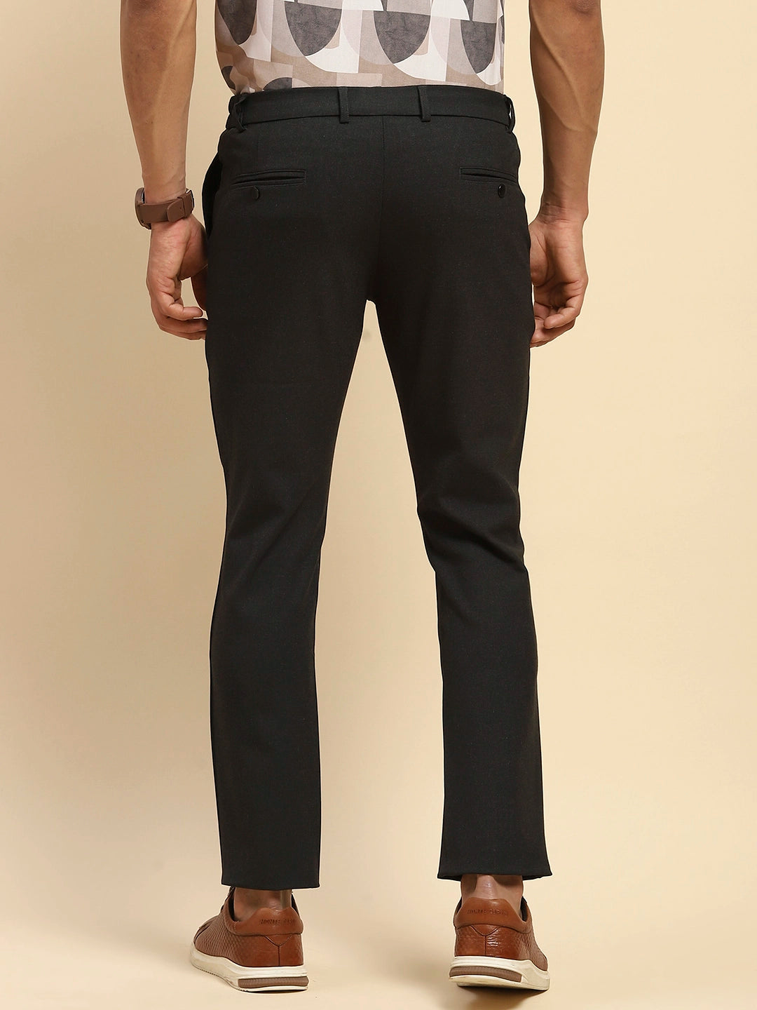 Coal Cotton Blend Relaxed Fit Trouser - Global Republic