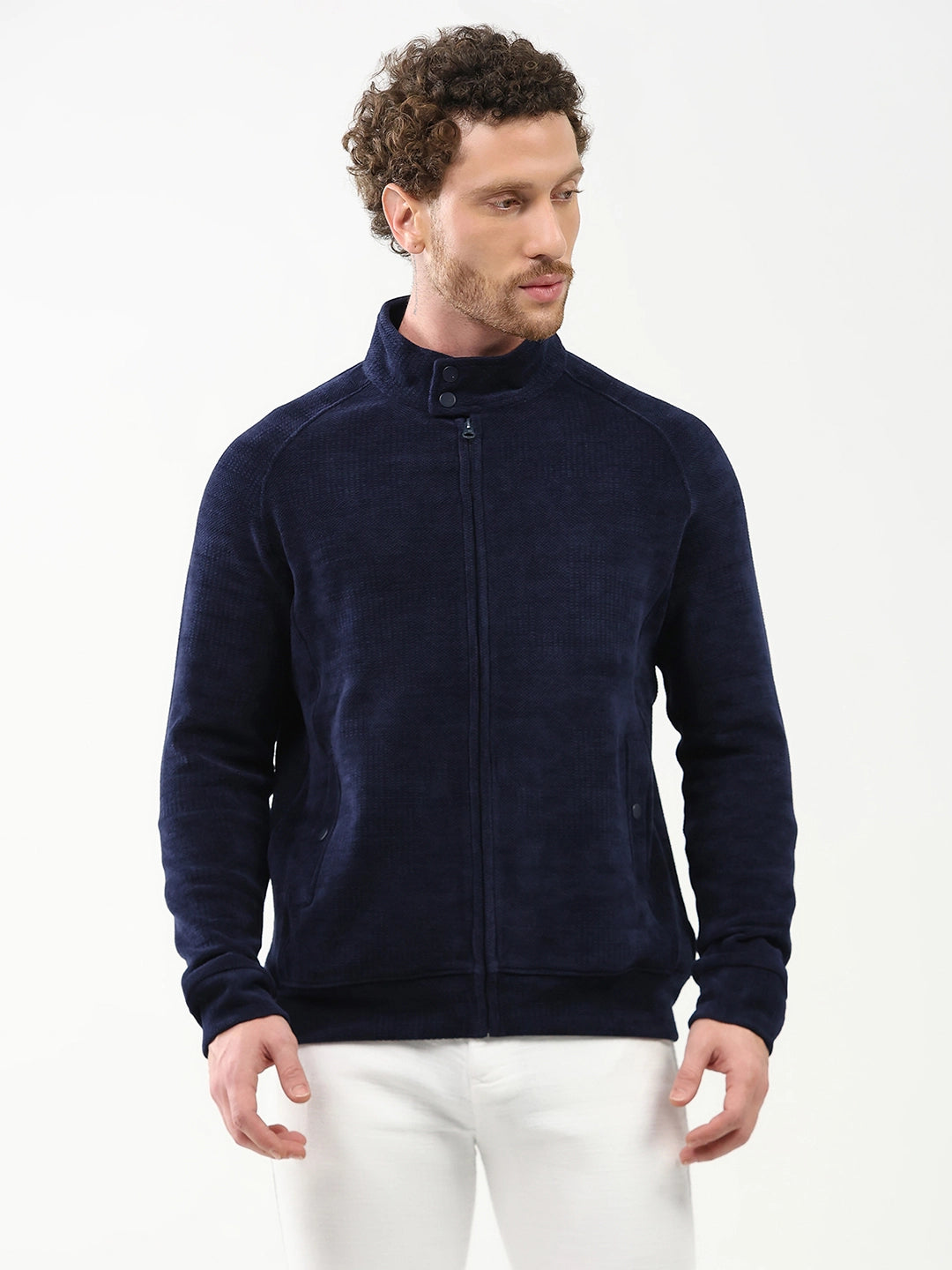 Wool-Blend Raglan Sleeve Jacket