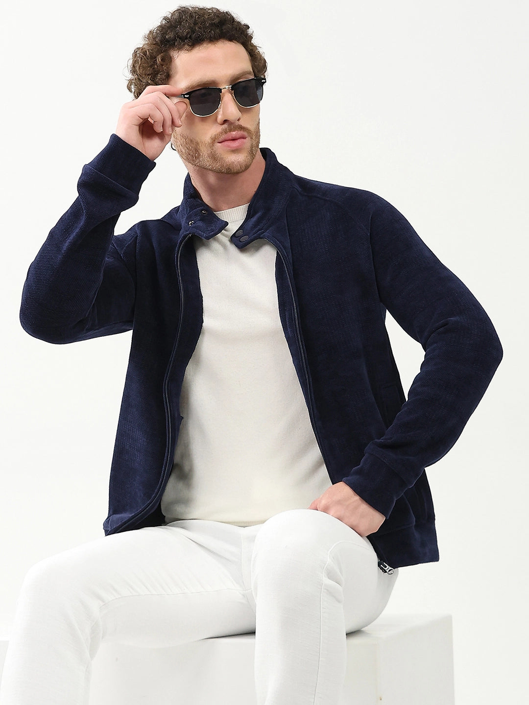 Wool-Blend Raglan Sleeve Jacket