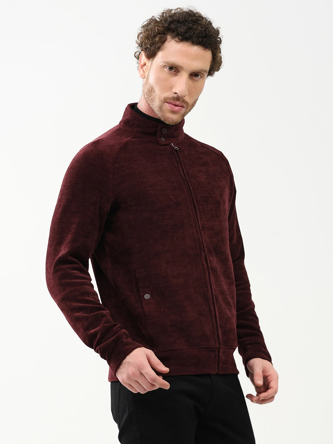 Wool-Blend Raglan Sleeve Jacket