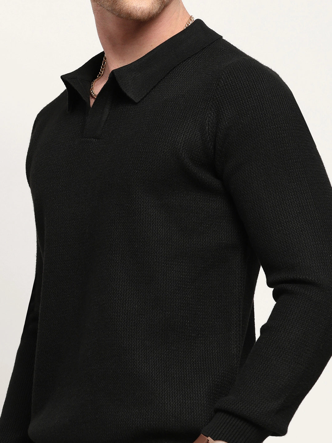 Self-Design Black Pullover - Global Republic