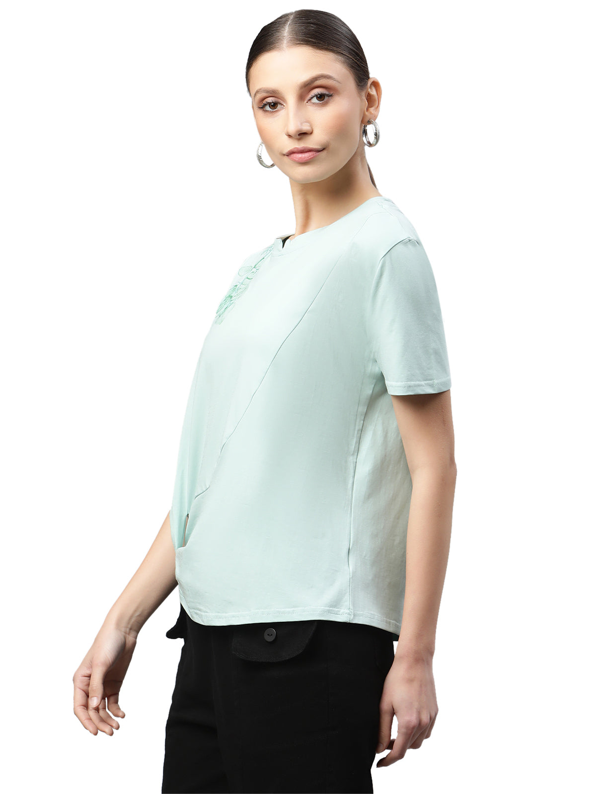 Green Cotton Regular Fit Top - Global Republic
