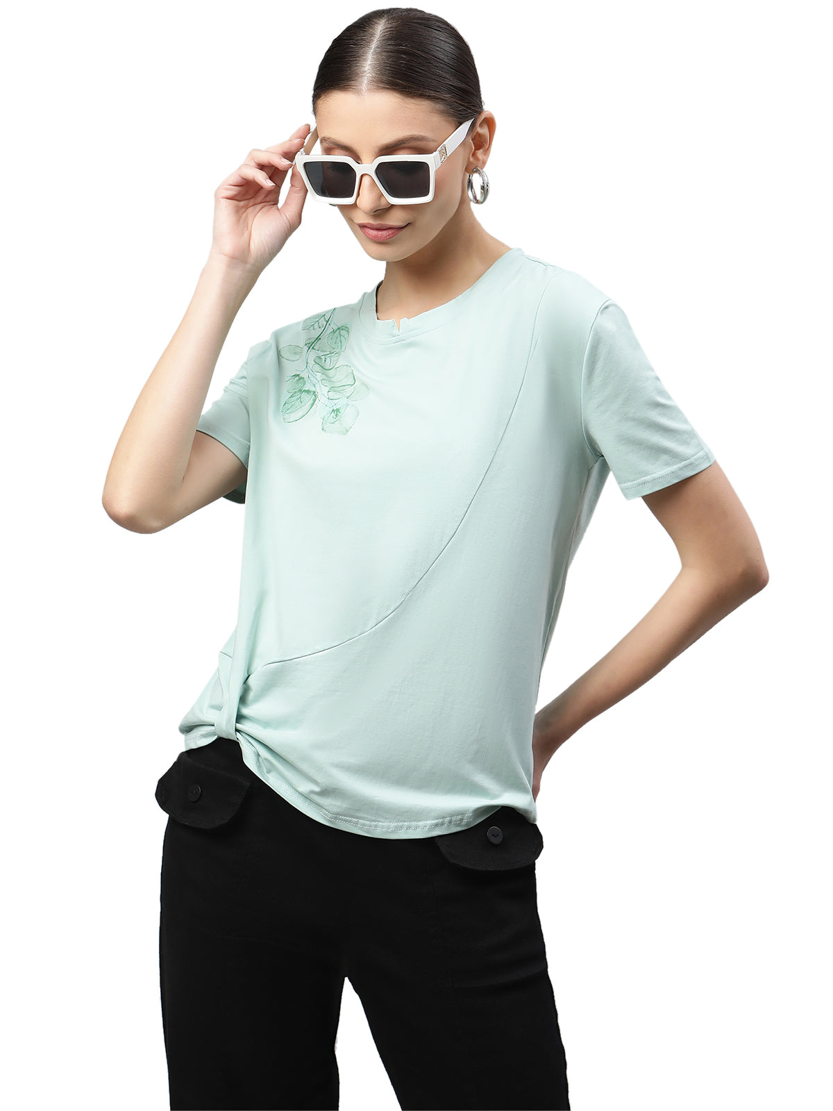 Green Cotton Regular Fit Top - Global Republic