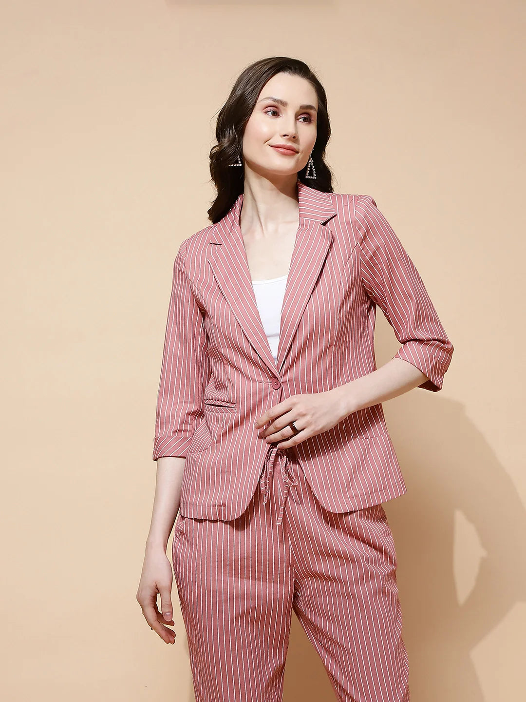 Onion Cotton Blend Tailored Fit Coat For Women