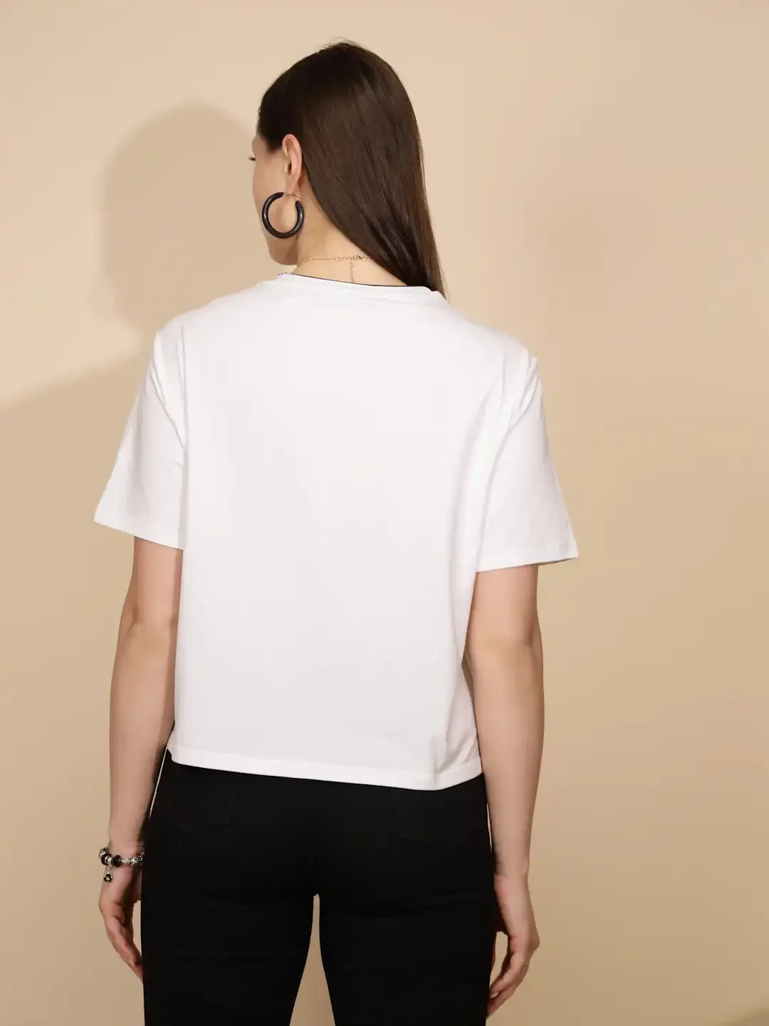 White Cotton Blend Top - Global Republic