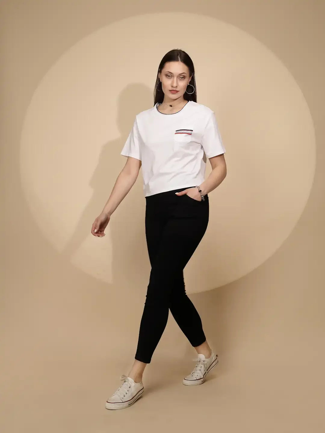 White Cotton Blend Top - Global Republic