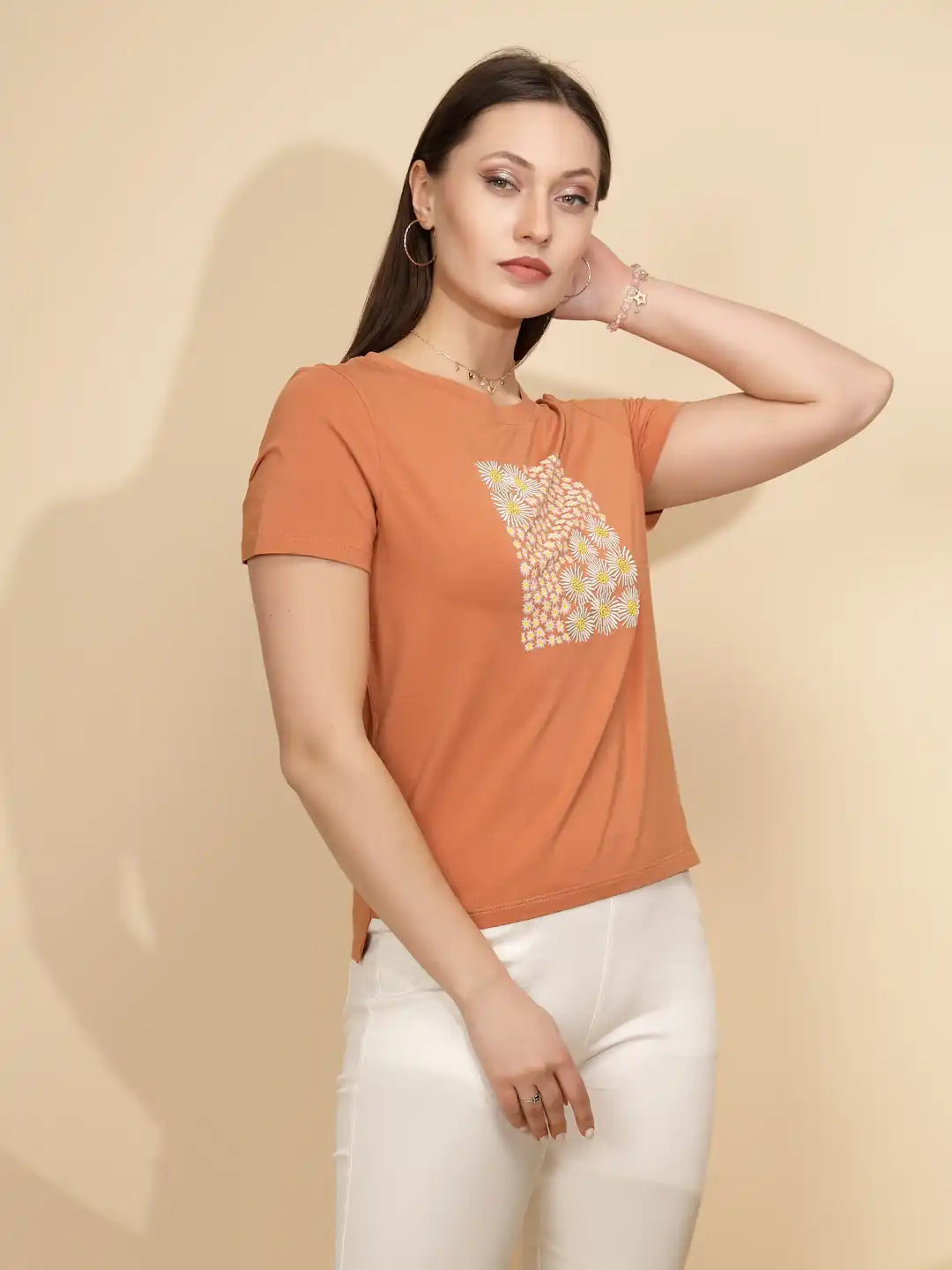 Orange Cotton Regular Fit Top - Global Republic