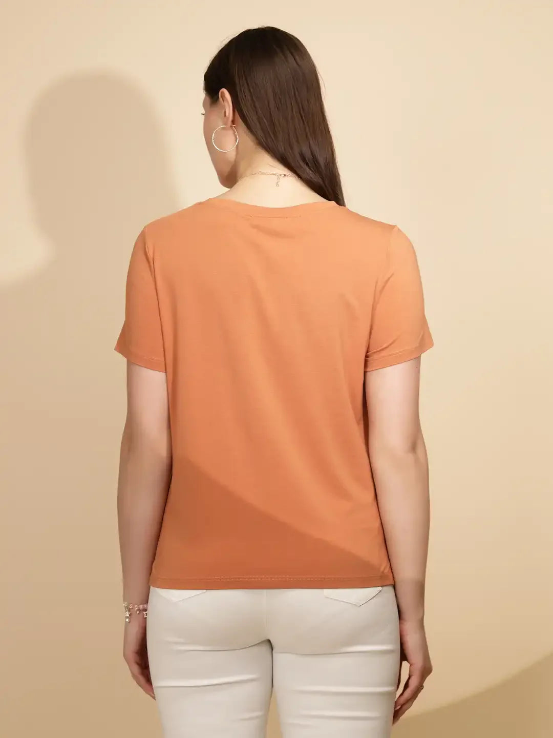Orange Cotton Regular Fit Top - Global Republic