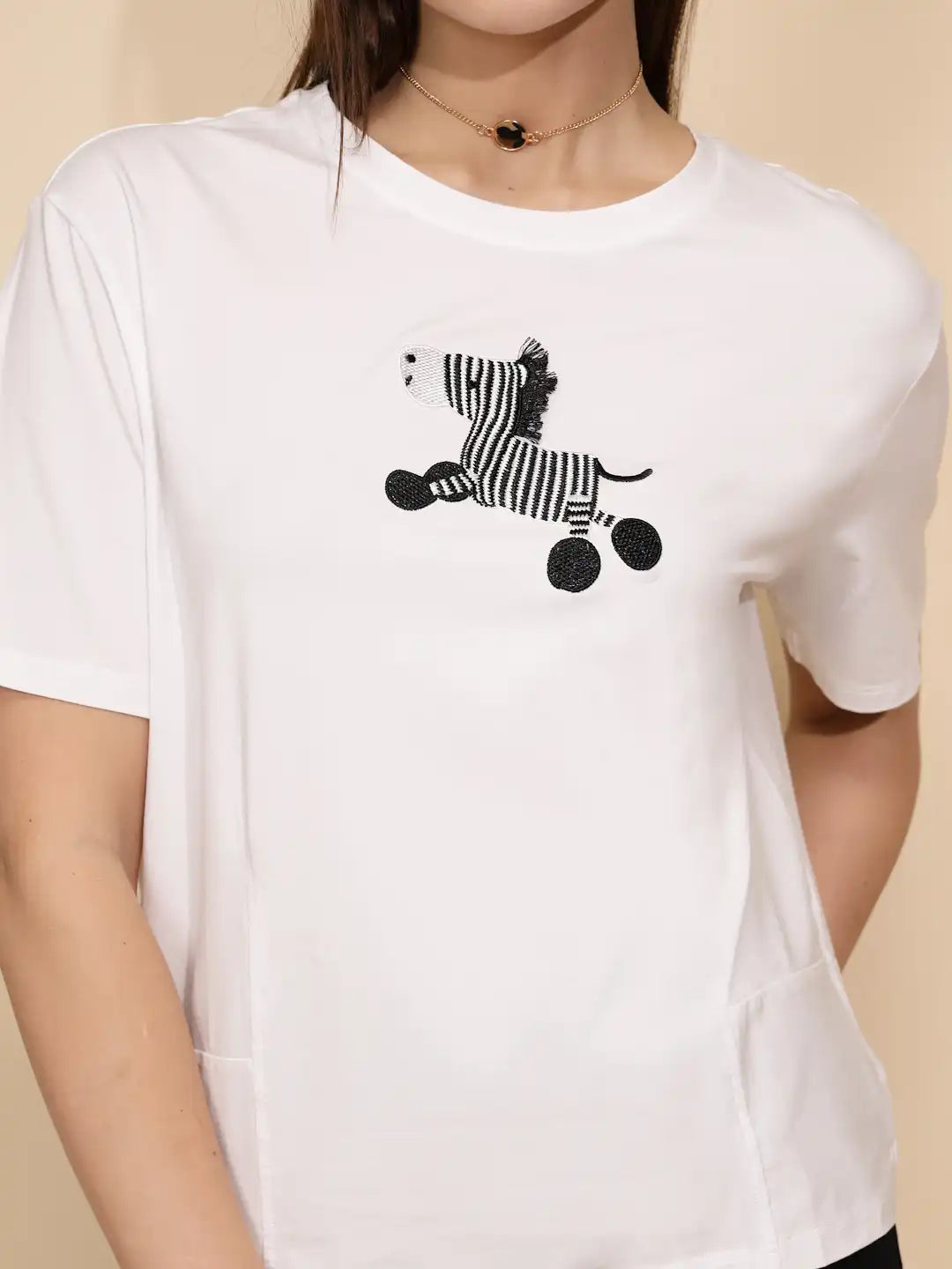 White Cotton Regular Fit Top - Global Republic