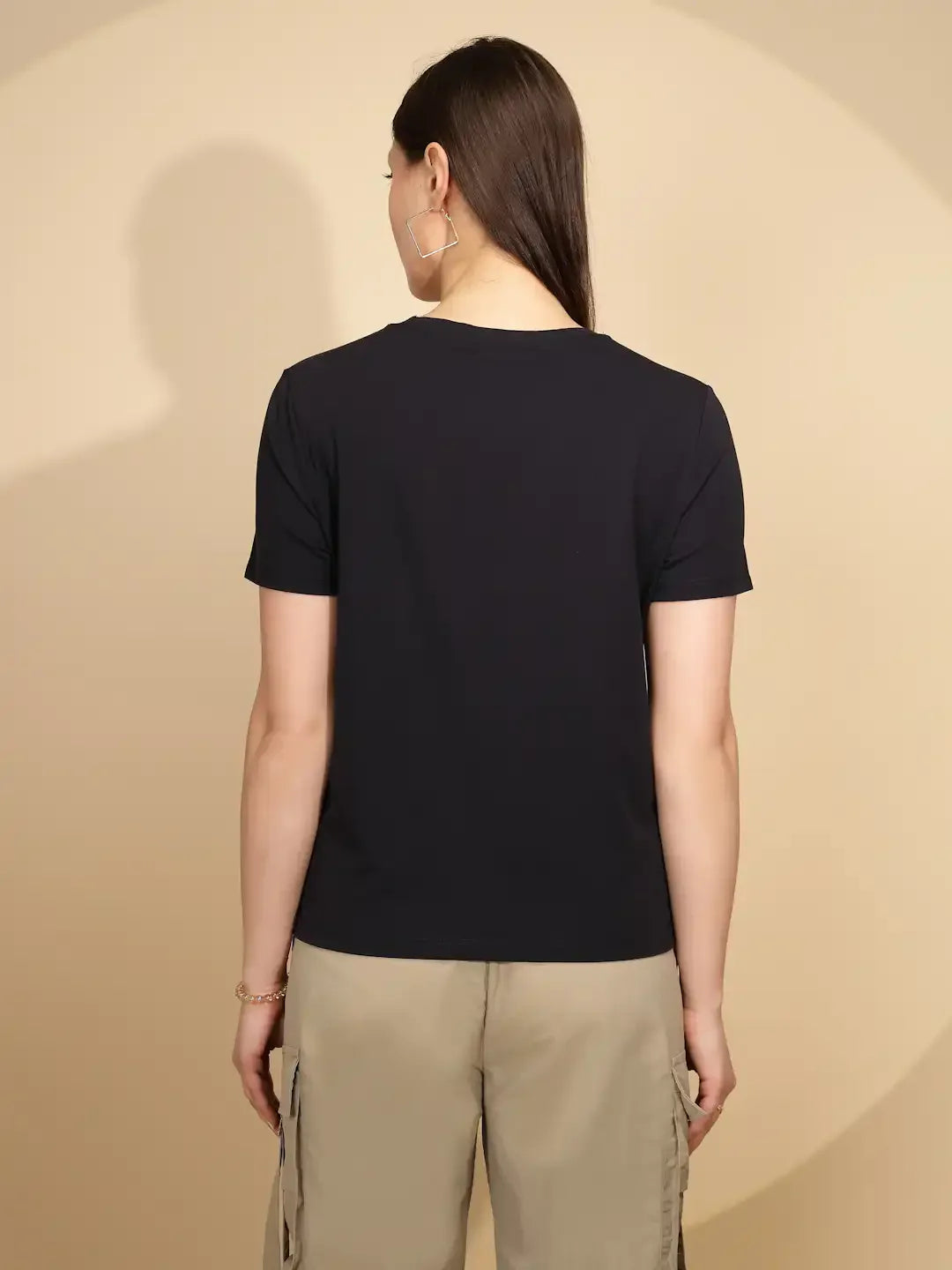 Navy Regular Fit Cotton Blend Top - Global Republic