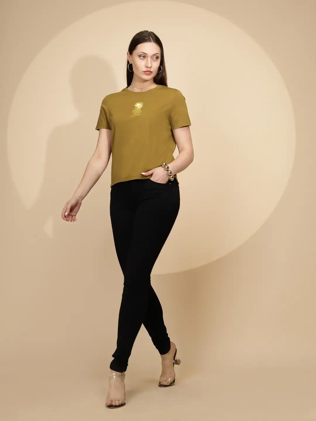Olive Cotton Blend Regular Fit Top - Global Republic