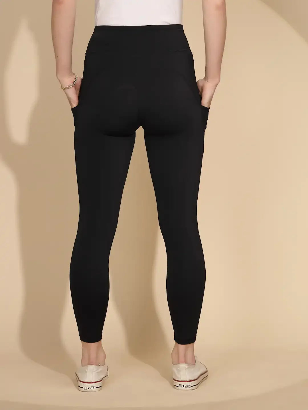 Black cotton Skinny Fit Legging - Global Republic