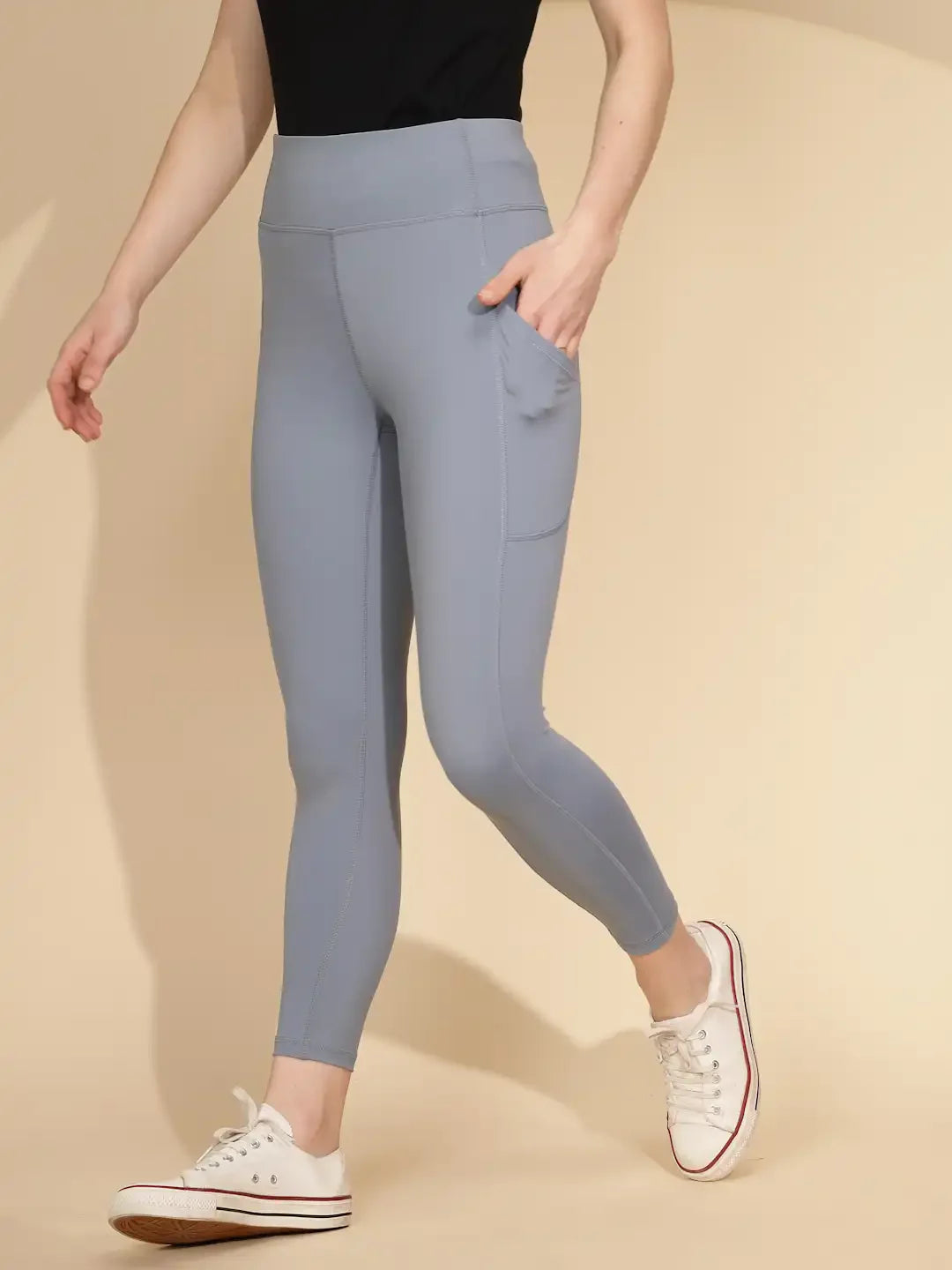 Grey cotton Skinny Fit Legging - Global Republic
