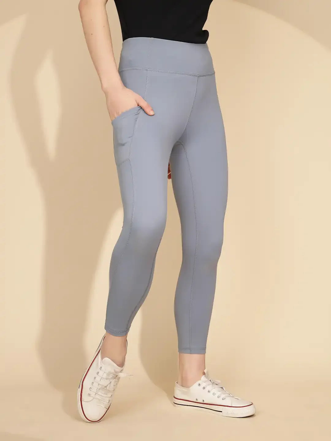 Grey cotton Skinny Fit Legging - Global Republic