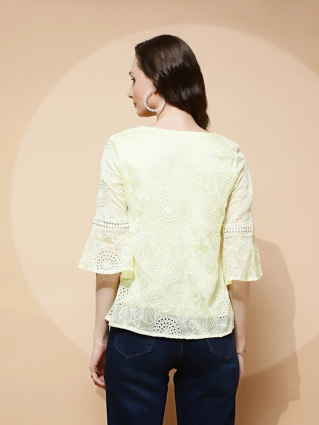 Yellow Regular Fit Blouse For Women - Global Republic