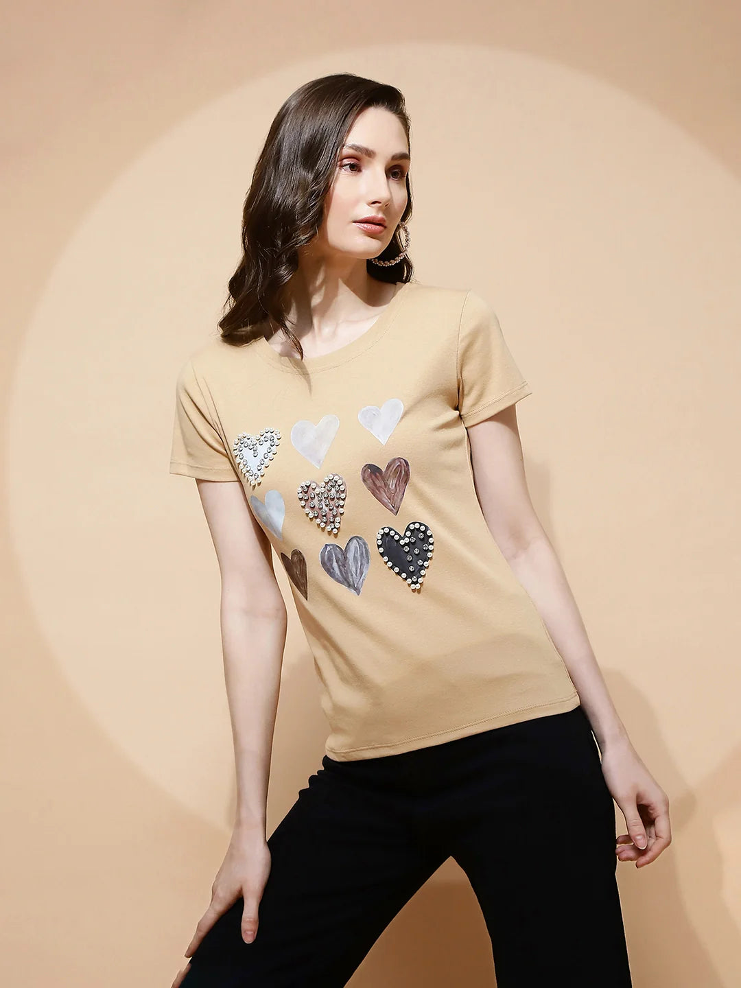 Beige Embellished Top - Global Republic