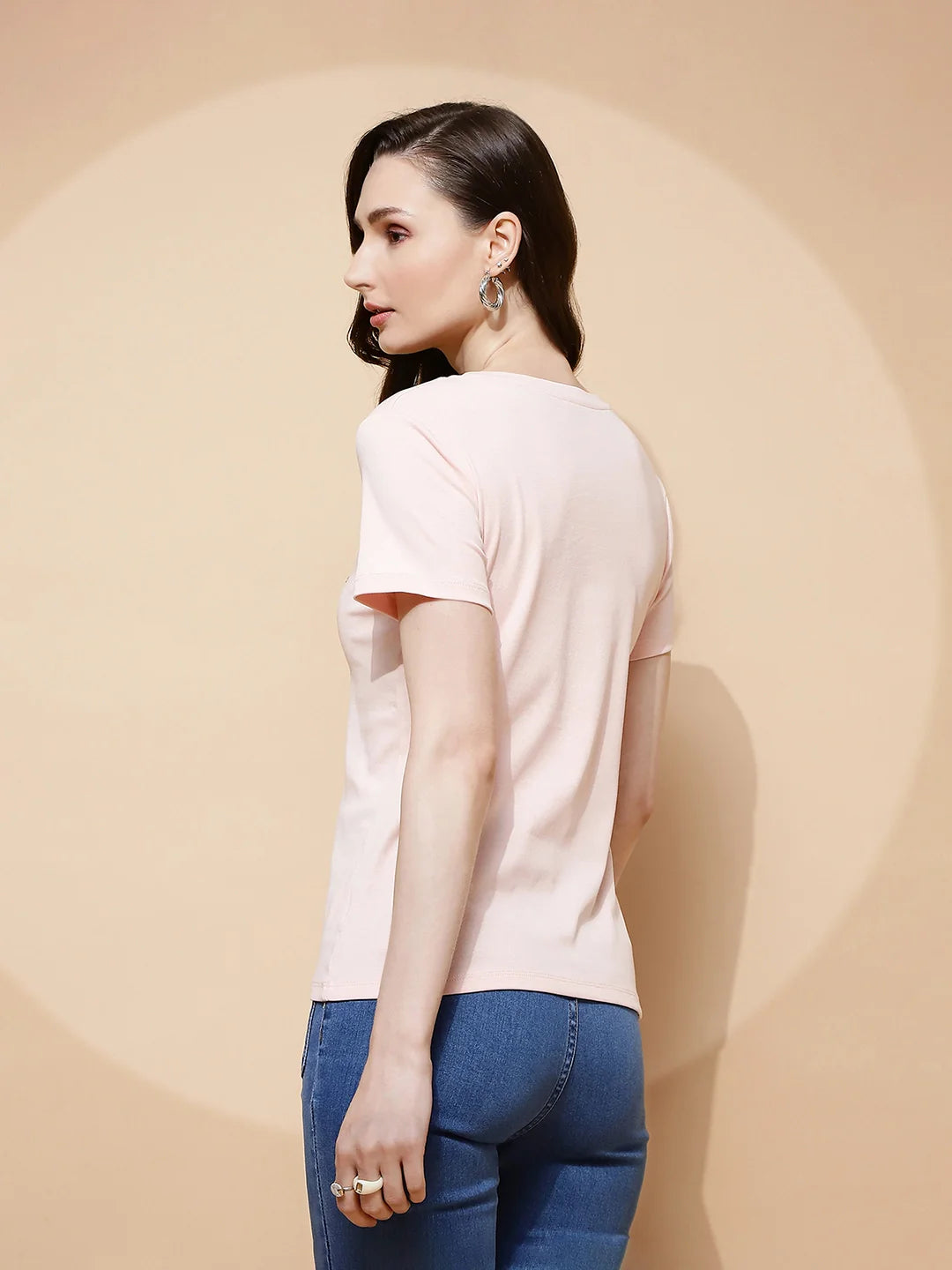 Pink Embellished Cotton Blend Top - Global Republic