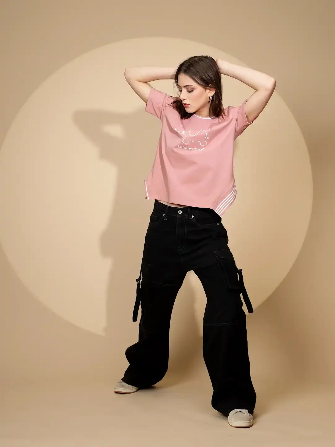 Pink Cotton Blend Graphic Top - Global Republic