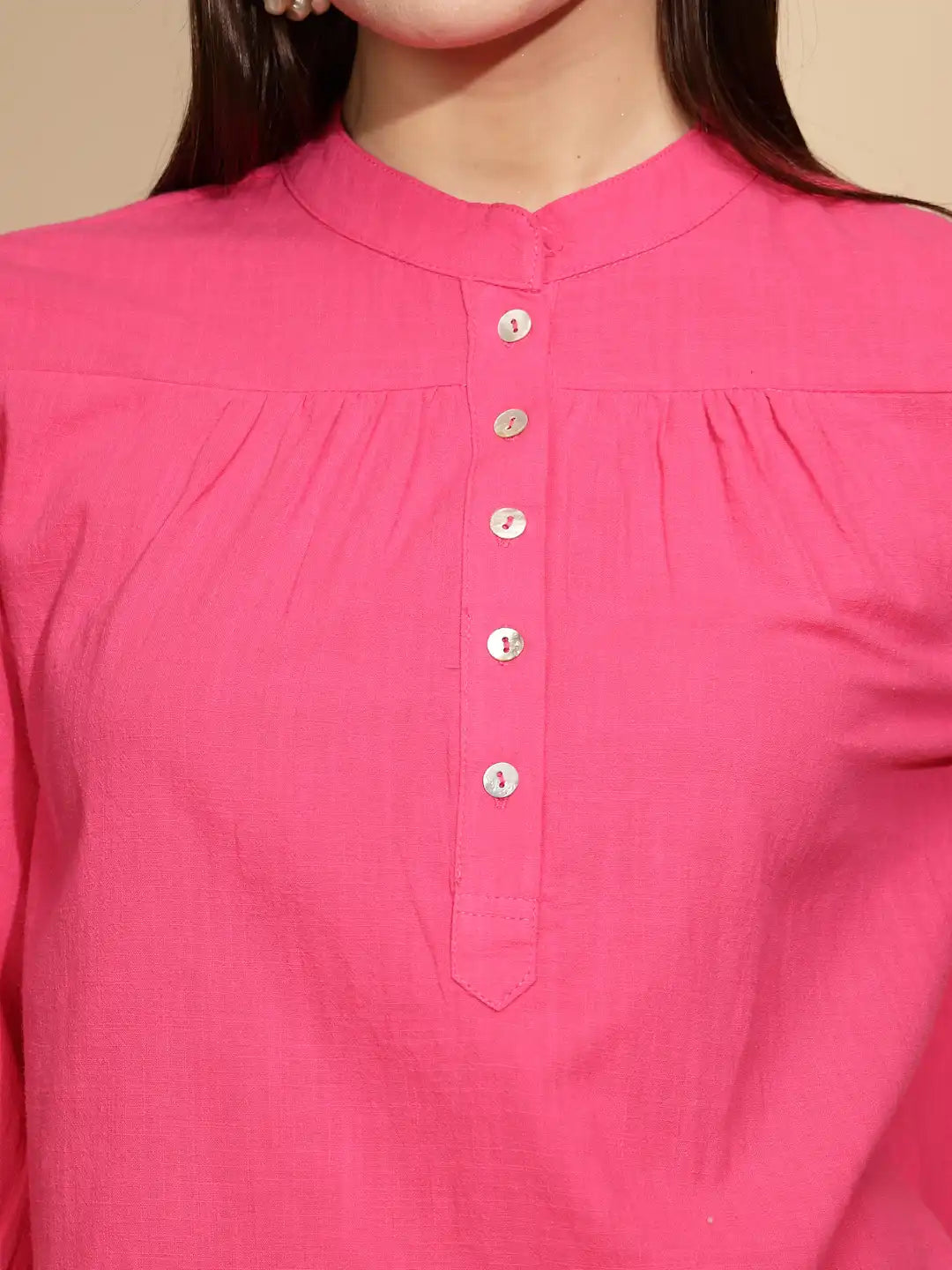 Hot Pink Cotton Solid Top - Global Republic