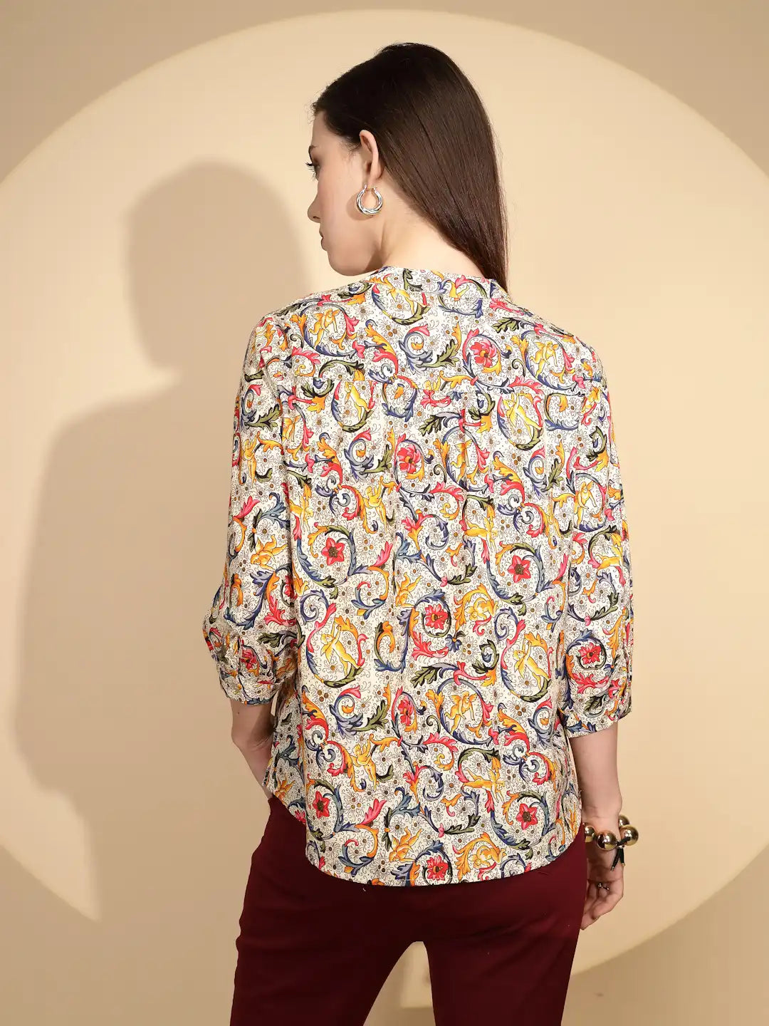Multi Floral Print Cotton Top - Global Republic