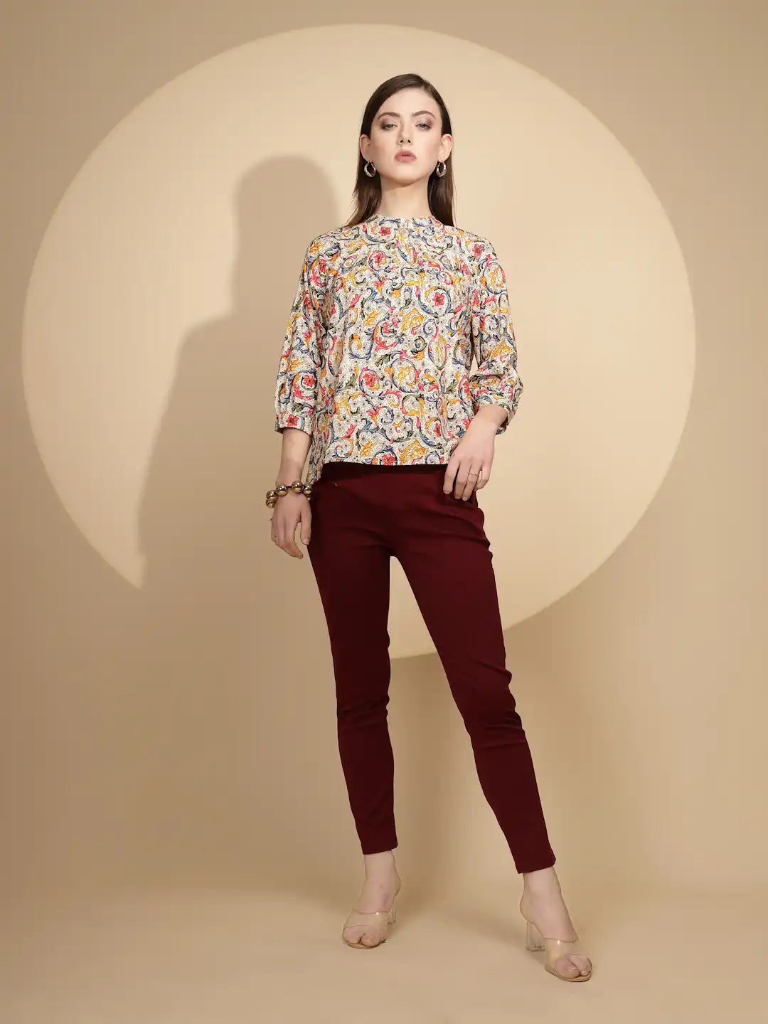 Multi Floral Print Cotton Top - Global Republic