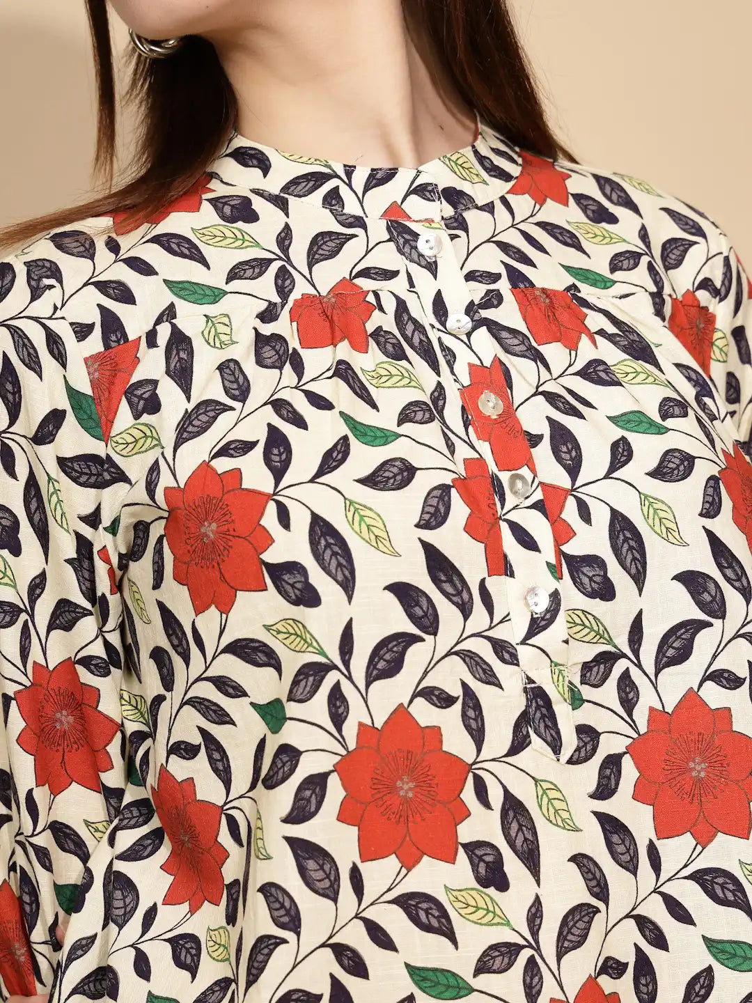 Red Floral Cotton Top - Global Republic