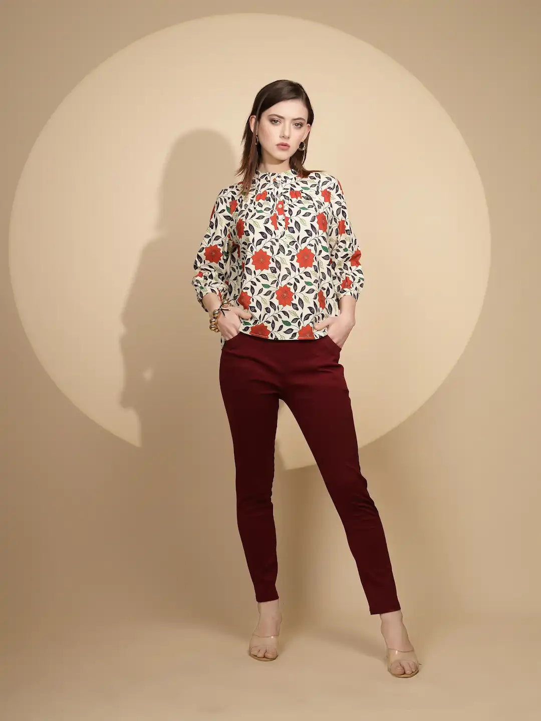 Red Floral Cotton Top - Global Republic
