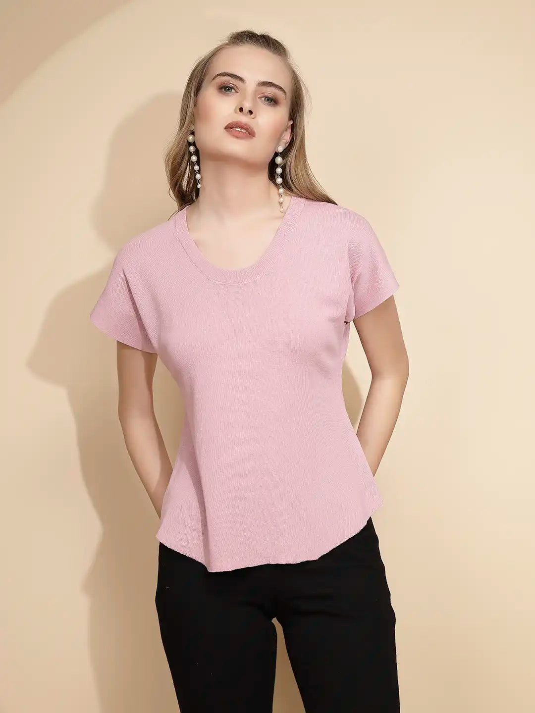 Rose Rayon Blend Regular Fit Top - Global Republic