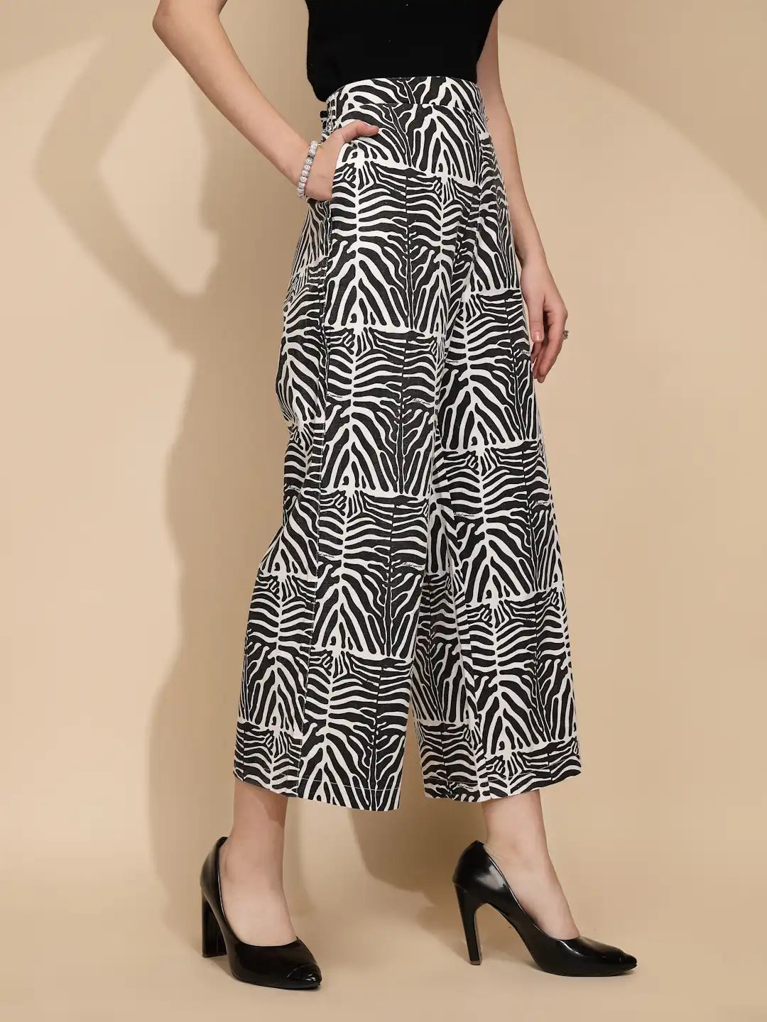 Monochrome Zebra Print Lower - Global Republic