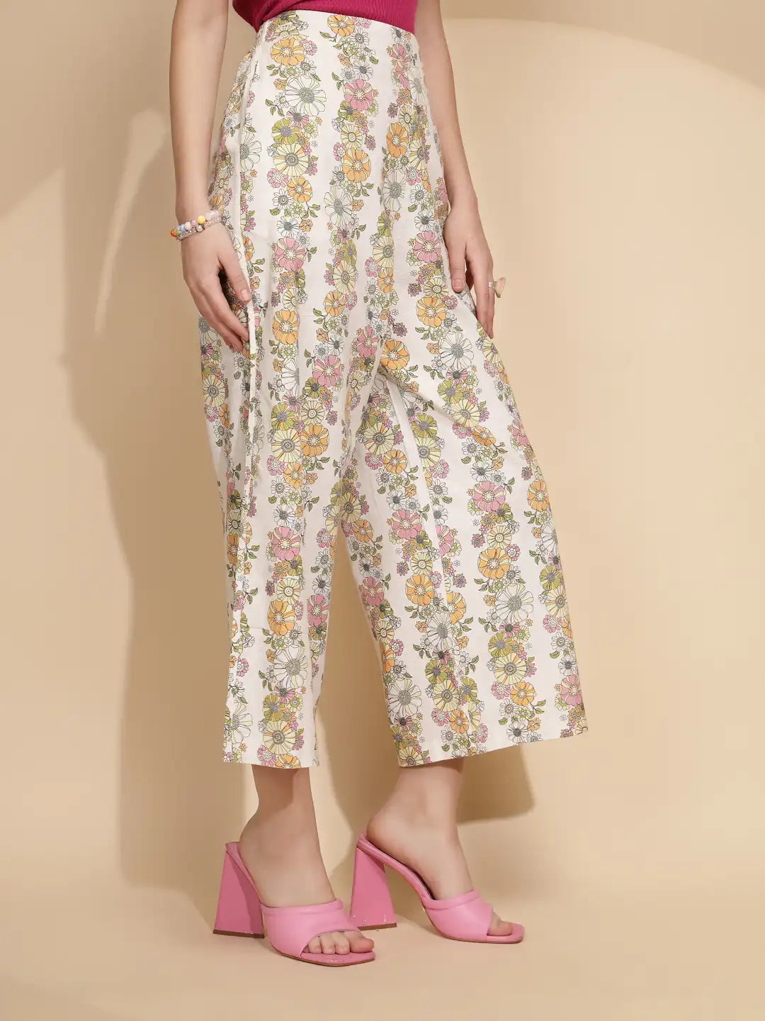 White Cotton Relaxed Fit Lower - Global Republic