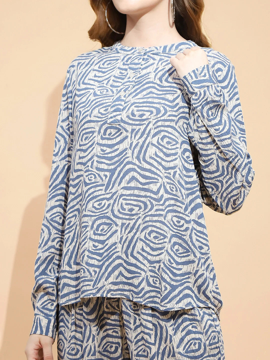 Beige Rayon Regular Fit Blouse For Women - Global Republic