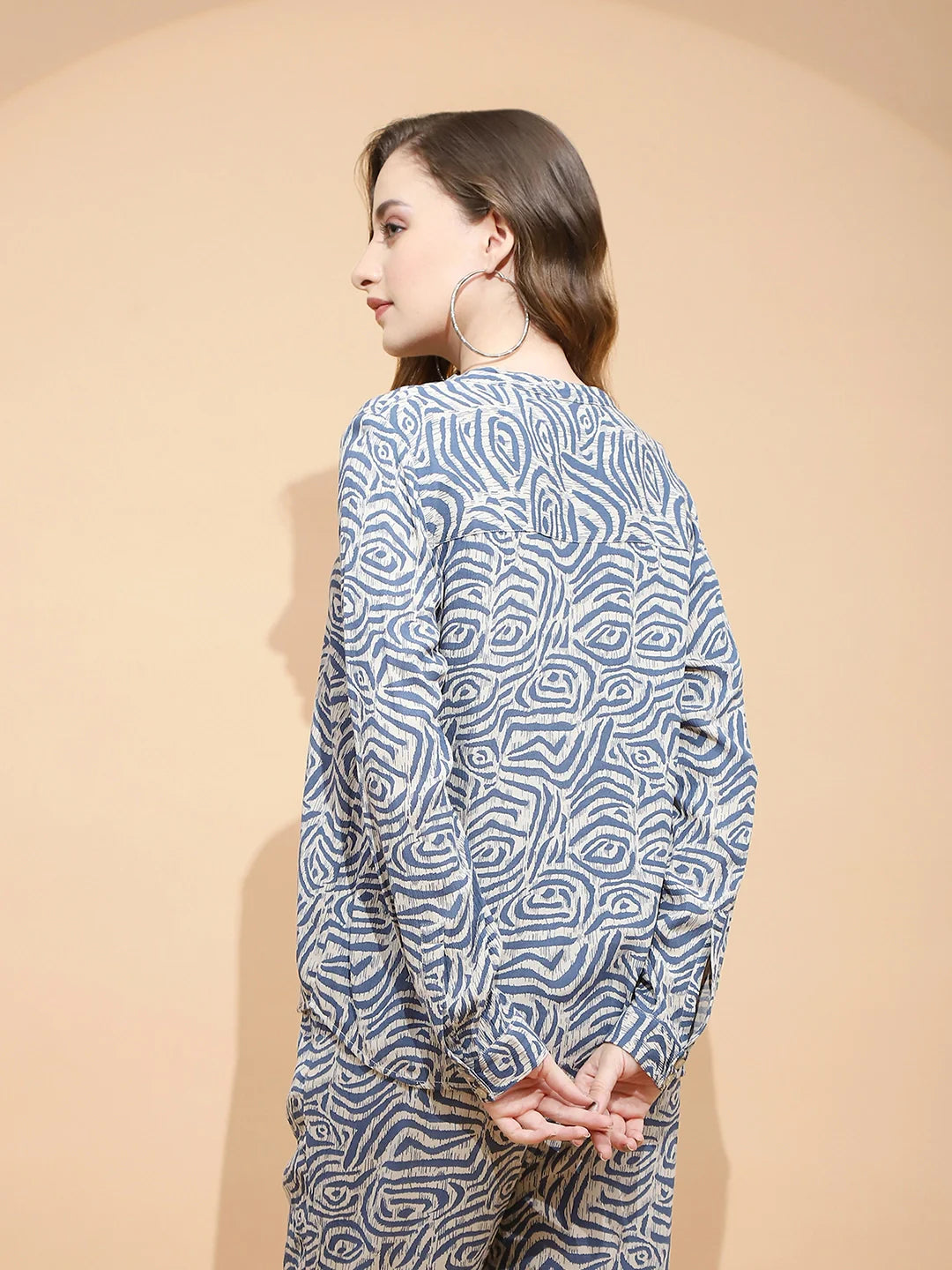 Beige Rayon Regular Fit Blouse For Women - Global Republic