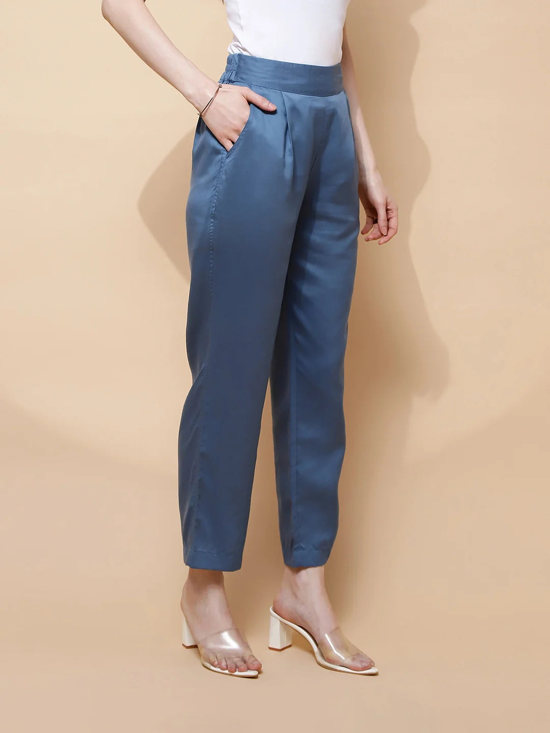 Blue Rayon Relaxed Fit Lower - Global Republic