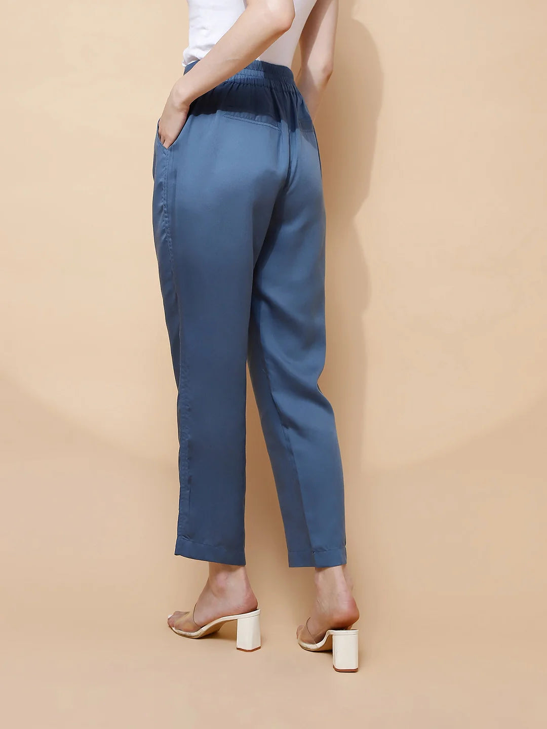 Blue Rayon Relaxed Fit Lower - Global Republic