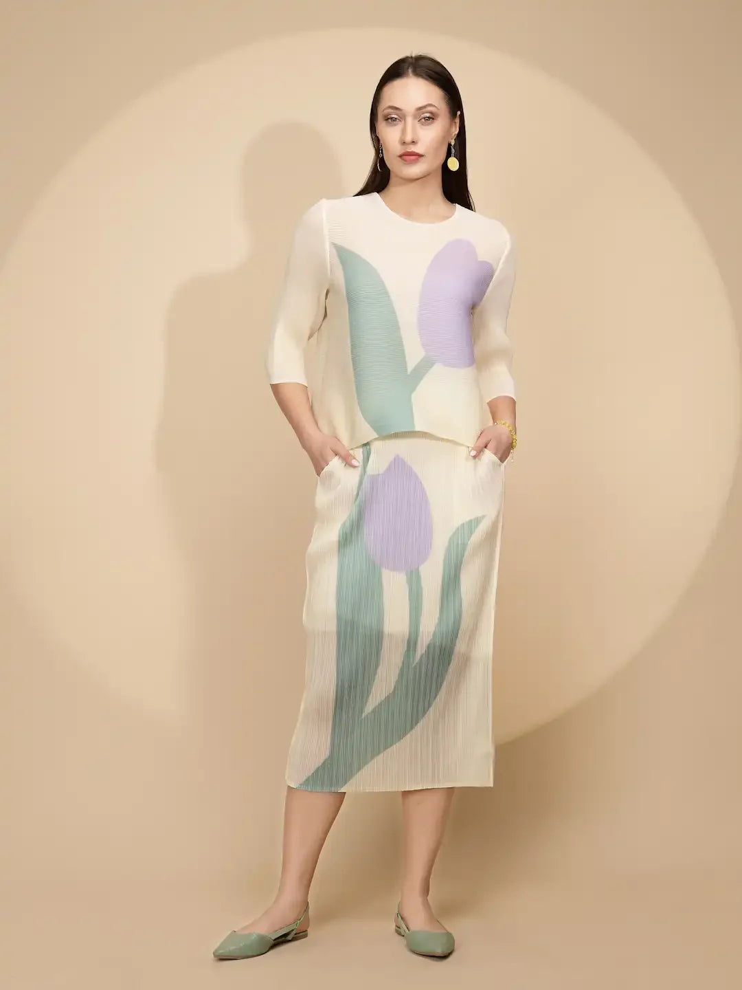 Lemon Regular Fit Co-ord Set For Women - Global Republic