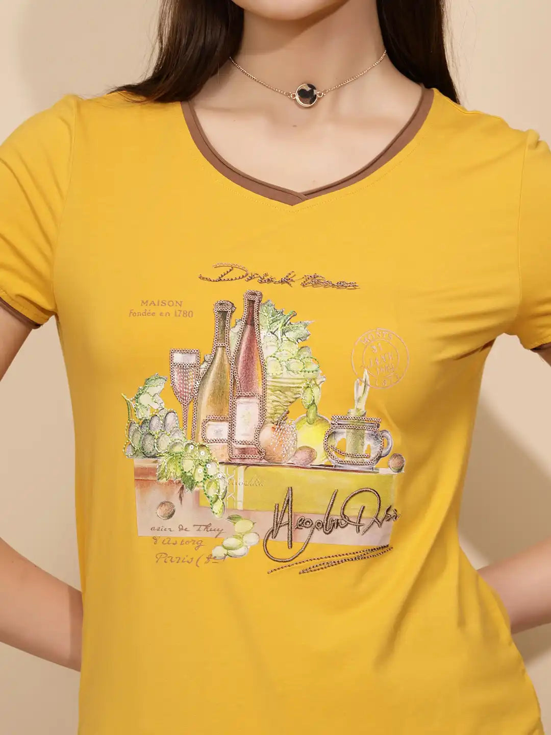 Mustard Cotton Blend Regular Fit Top - Global Republic
