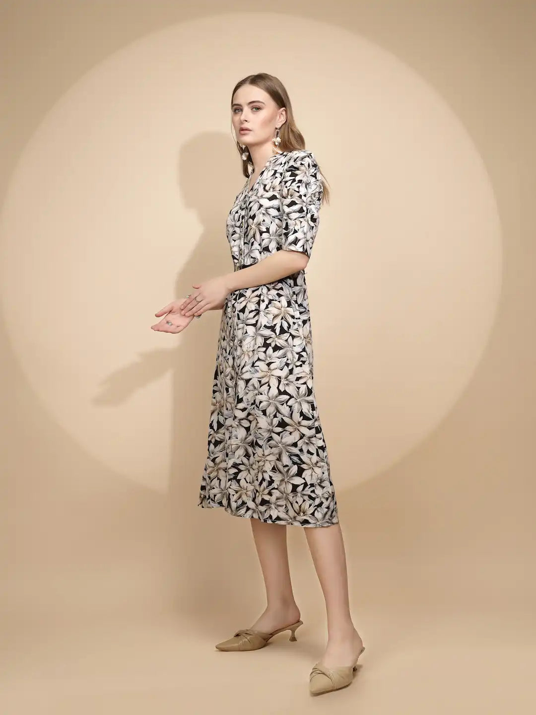White Regular Fit Dress For Women - Global Republic