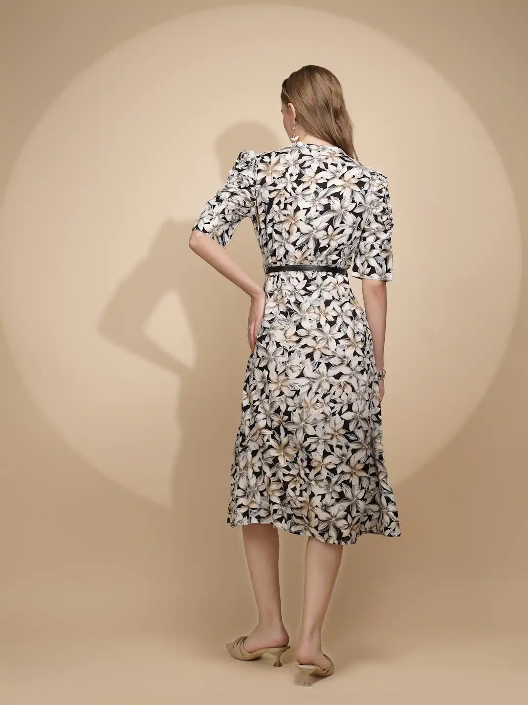 White Regular Fit Dress For Women - Global Republic