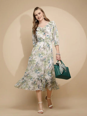 Multicolor Polyester Blend Regular Fit Dress For Women