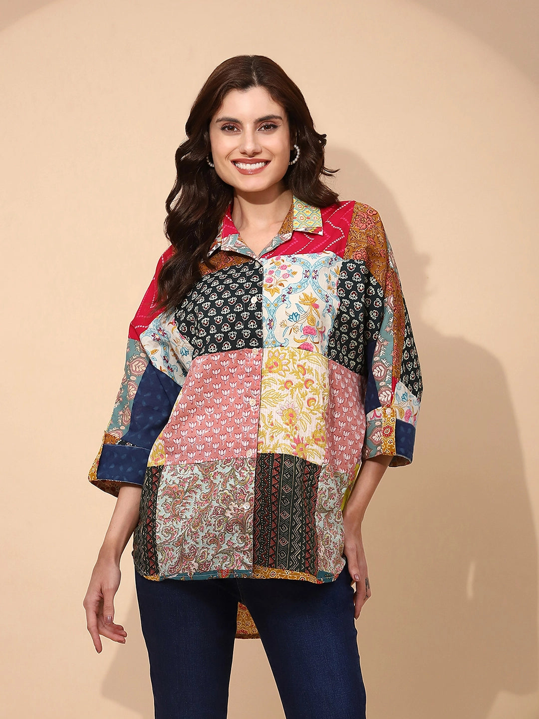 Multicolor Cotton Regular Fit Shirt For Women - Global Republic