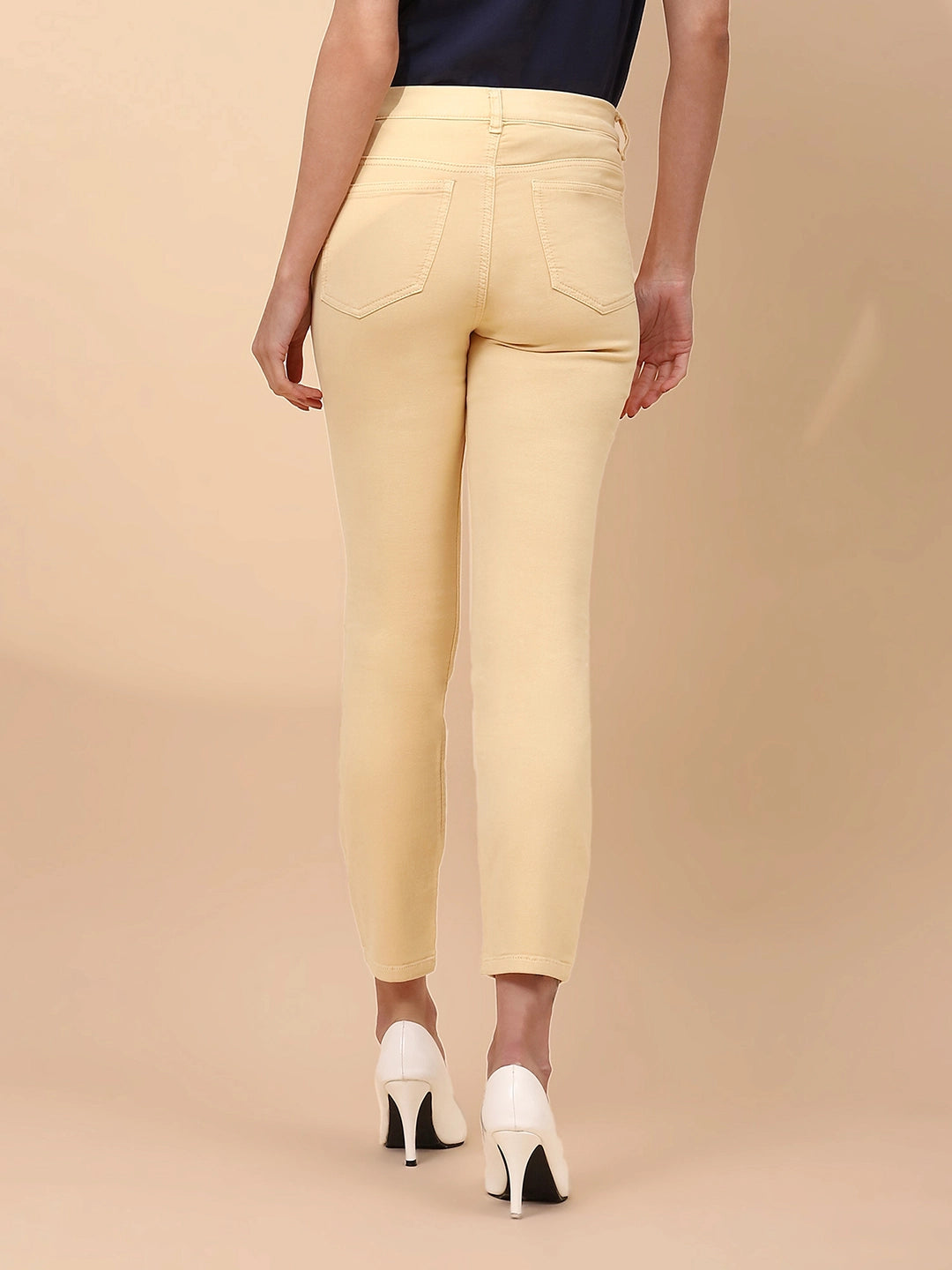 Yellow Cotton Blend Slim Jegging - Global Republic