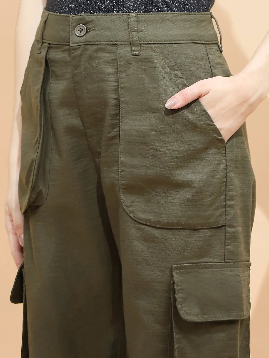 Olive Cotton Straight Fit Jogger - Global Republic
