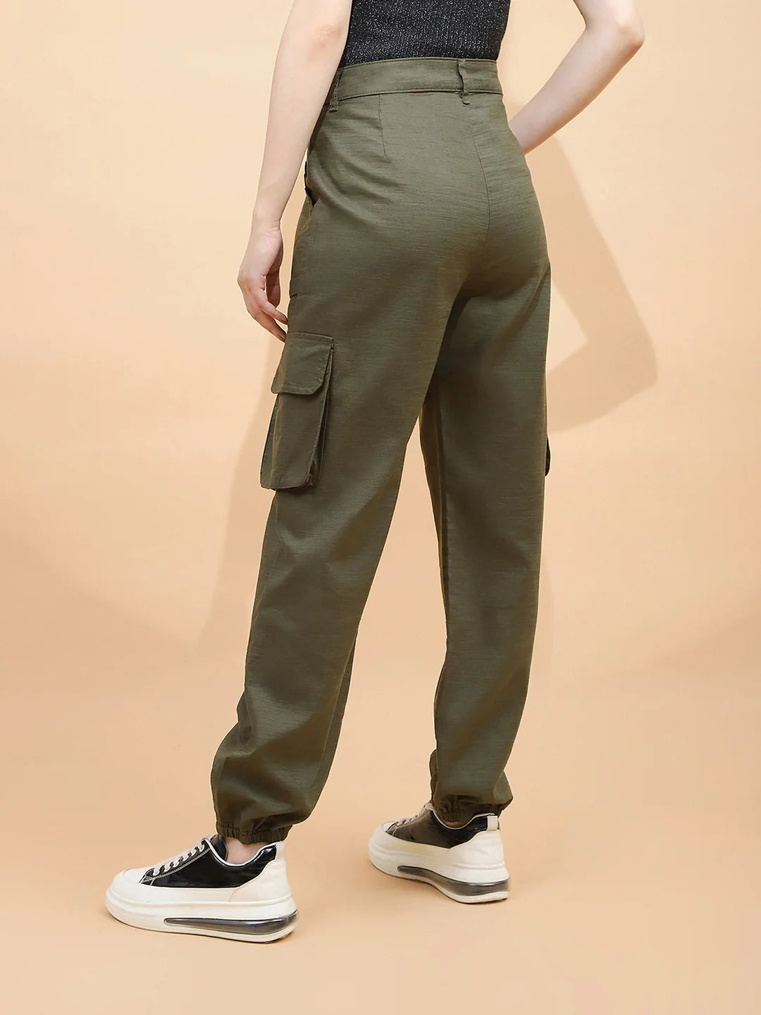 Olive Cotton Straight Fit Jogger - Global Republic