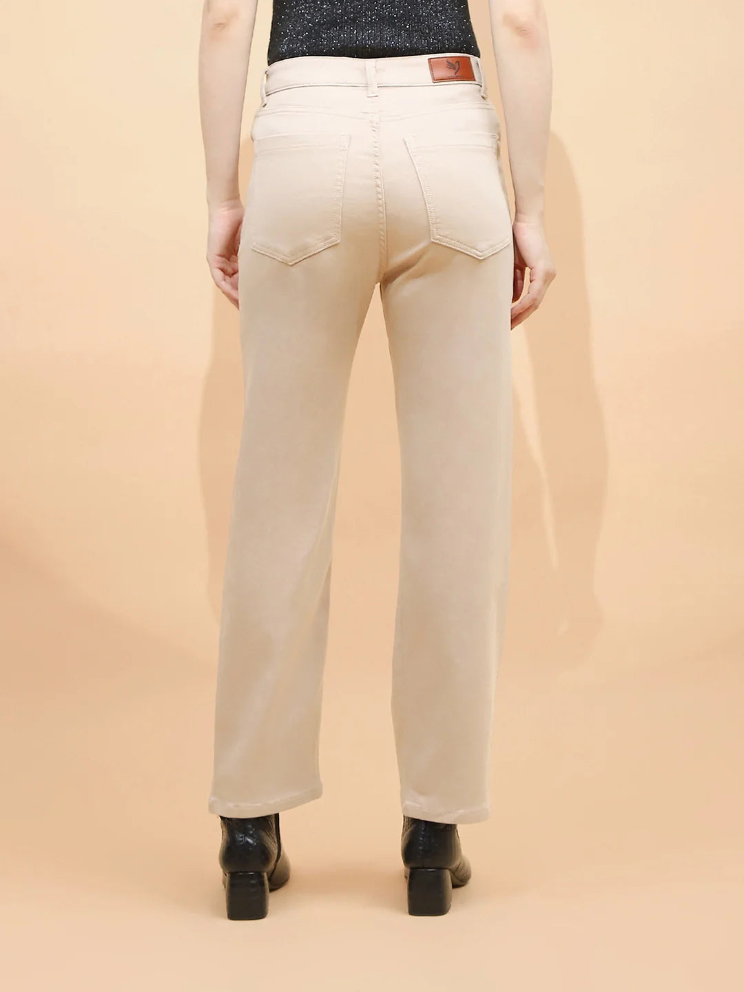 Fawn Cotton Straight Fit Trouser - Global Republic
